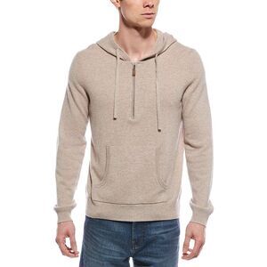 Mette Mens  Cashmere 1-4-Zip Hoodie, Beige
